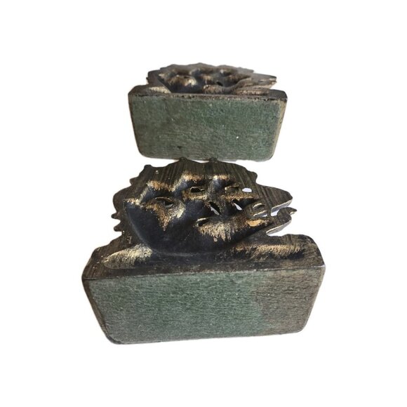 Vintage Cast Iron Book Ends "Spanish Ship" Three Mast Clipper Sailing Boat Decor - Picture 2 of 3